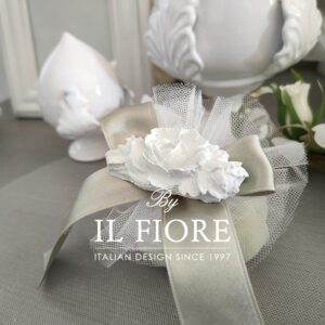 Bomboniera matrimonio ciuffetto portaconfetti con peonia