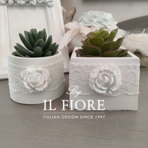 Bomboniere piantina grassa con vasetto in gesso