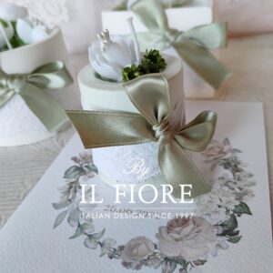 Bomboniere Matrimonio candele con fiori e vasetto in gesso profumato