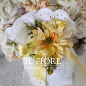 Bomboniere Comunione e Cresima Sacchetto Sangallo con fiore