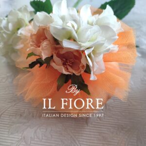 Bomboniere Cresima bon bon grande arancio con fiori