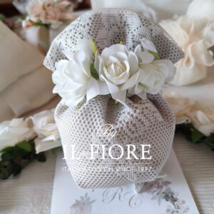 Bomboniera Matrimonio sacchetto portaconfetti con fiori