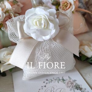 Bomboniere Matrimonio sacchetto portaconfetti con fiori
