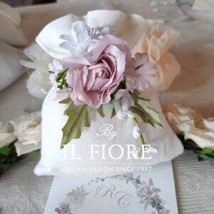 Bomboniere Matrimonio sacchetto portaconfetti con fiore