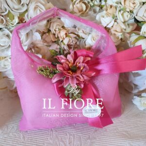 Bomboniere Comunione Bimba Borsetta fucsia con Fiori