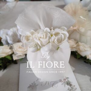 Bomboniere Matrimonio Sacchetto Portaconfetti con fiori