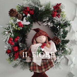 Ghirlanda Natalizia fuoriporta con gnomo e bacche