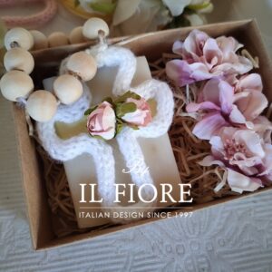 Bomboniera Tao con saponetta e fiori per Comunione e Cresima