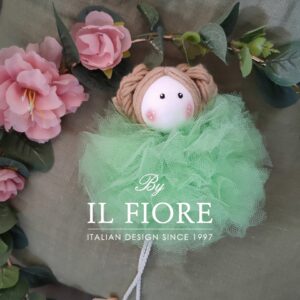 Bomboniere Bambola con Vestito in Tulle verde