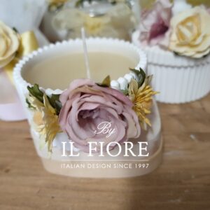 Bomboniere Comunione Candela in scatolina con fiori