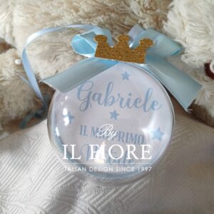 Palline il mio primo Natale con corona e nome