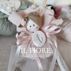 Bomboniere Comunione e Cresima ciuffetto con testa bambolina