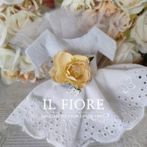Bomboniere Comunione  Vestito in pizzo Sangallo con fiore