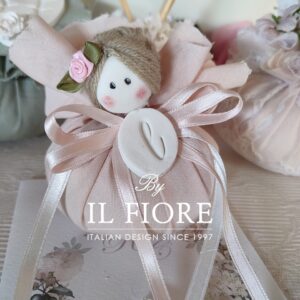 Bomboniere Battesimo ciuffetto con testa bambolina