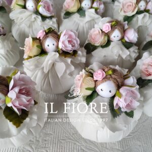 Bomboniere Battesimo bon bon con testa bambolina