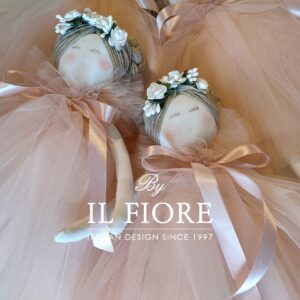 Bomboniere Bambola con Vestito in Tulle e Fiori