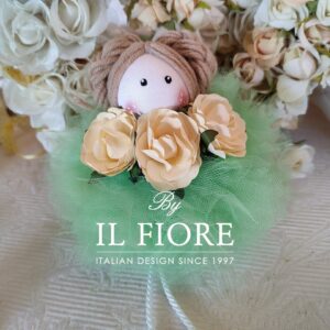 Bomboniere Bambola con Vestito in Tulle e fiori