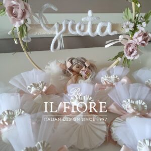 Bomboniera Comunione Tutù Danza in Gesso con Ciuffetto