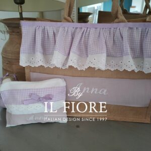 Borsa mare personalizzata con pizzo Sangallo