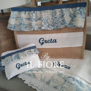 Telo mare con borsa in juta e borsello personalizzabile