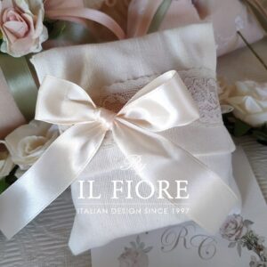 Bomboniere 25 anni di Matrimonio busta portaconfetti con pizzo