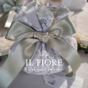 Bomboniere 25 anni di Matrimonio bon bon elegante portaconfetti in pizzo