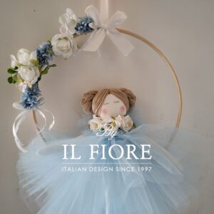 Centrotavola Comunione cerchio con bambolina e vestito in tulle