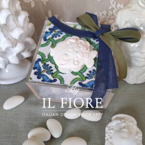 Bomboniere matrimonio scatola con pesciolini decoro siciliano