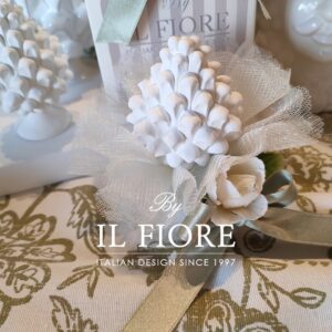 Bomboniera pigna siciliana e fiore