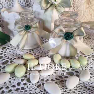 Bomboniera matrimonio barattolo portagioie con candela