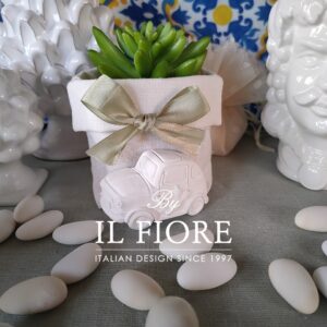 Bomboniera matrimonio piantine grasse decorate con Fiat 500 e Ape siciliana