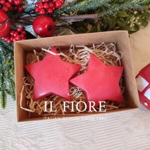 Candele Natale stelle rosse