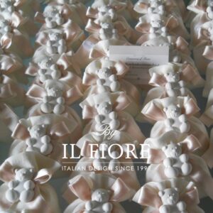 Bomboniera Battesimo Nascita sacchetto con orsetto