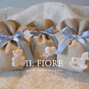 Bomboniera Battesimo Bimbo e Bimba Orso cavalluccio e Cuore