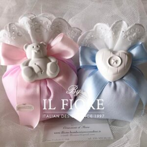 Bomboniera Battesimo con orsetto e cuore