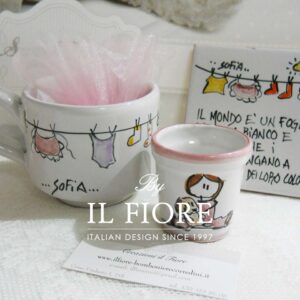 Bomboniere Utili Battesimo tazza e mattonella in ceramica