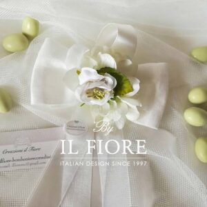 Bomboniere matrimonio fiocco con fiore