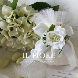 Bomboniere Nozze Argento Sacchetto Portaconfetti con Fiori