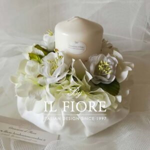 Bomboniere Matrimonio Candela con Bouquet fiori