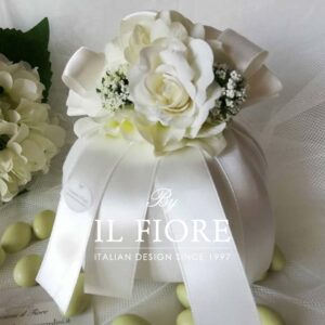 Bomboniere Matrimonio Sacchetto Portaconfetti con Fiori