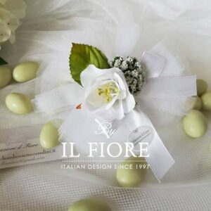 Bomboniere matrimonio ciuiffetto portaconfetti con fiore