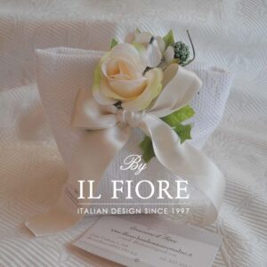 Bomboniera Matrimonio Sacchetto Portaconfetti in Pizzo con Fiori