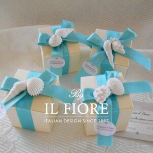 Bomboniera Matrimonio Scatola Portaconfetti con Conchiglie in Gesso