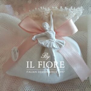 Bomboniera Ballerina Comunione in Gesso con Sacchetto e Merletto