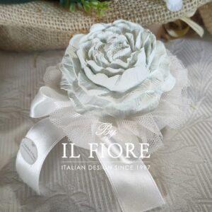 Bomboniera Matrimonio sacchetto con peonia