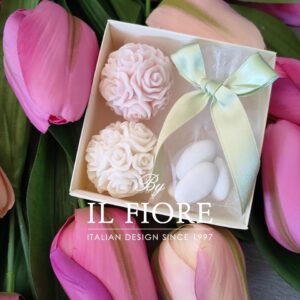 Candela sfera con roselline