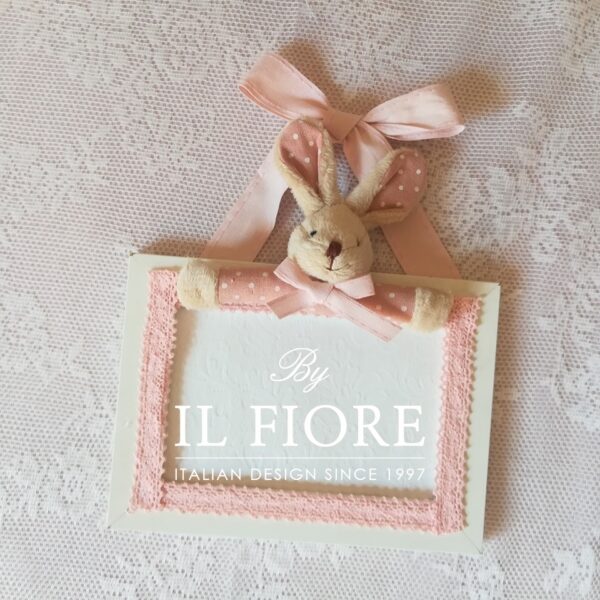 Portafoto bimba e bimbo con orsetto e merletto articolo da regalo - immagine 3