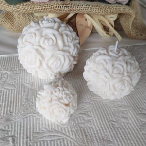 Bomboniere matrimonio candela con roselline