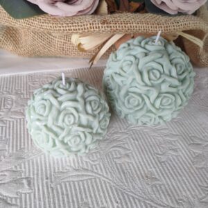 Bomboniere candela matrimonio con roselline