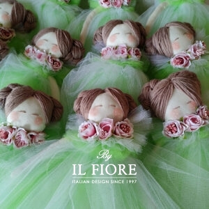 Bomboniere Cresima bambola con Vestito in Tulle e Fiori